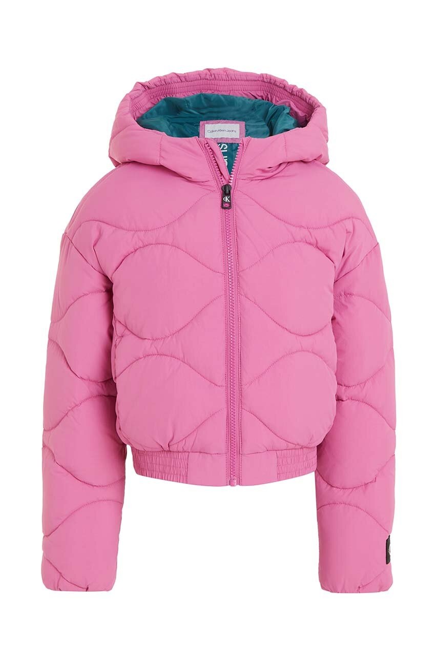 Детская куртка Calvin Klein Jeans цвет розовый