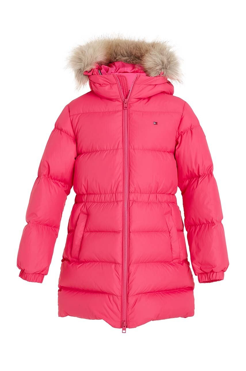 Детская пуховая куртка Tommy Hilfiger цвет розовый Детская пуховая куртка Tommy Hilfiger цвет розовый
