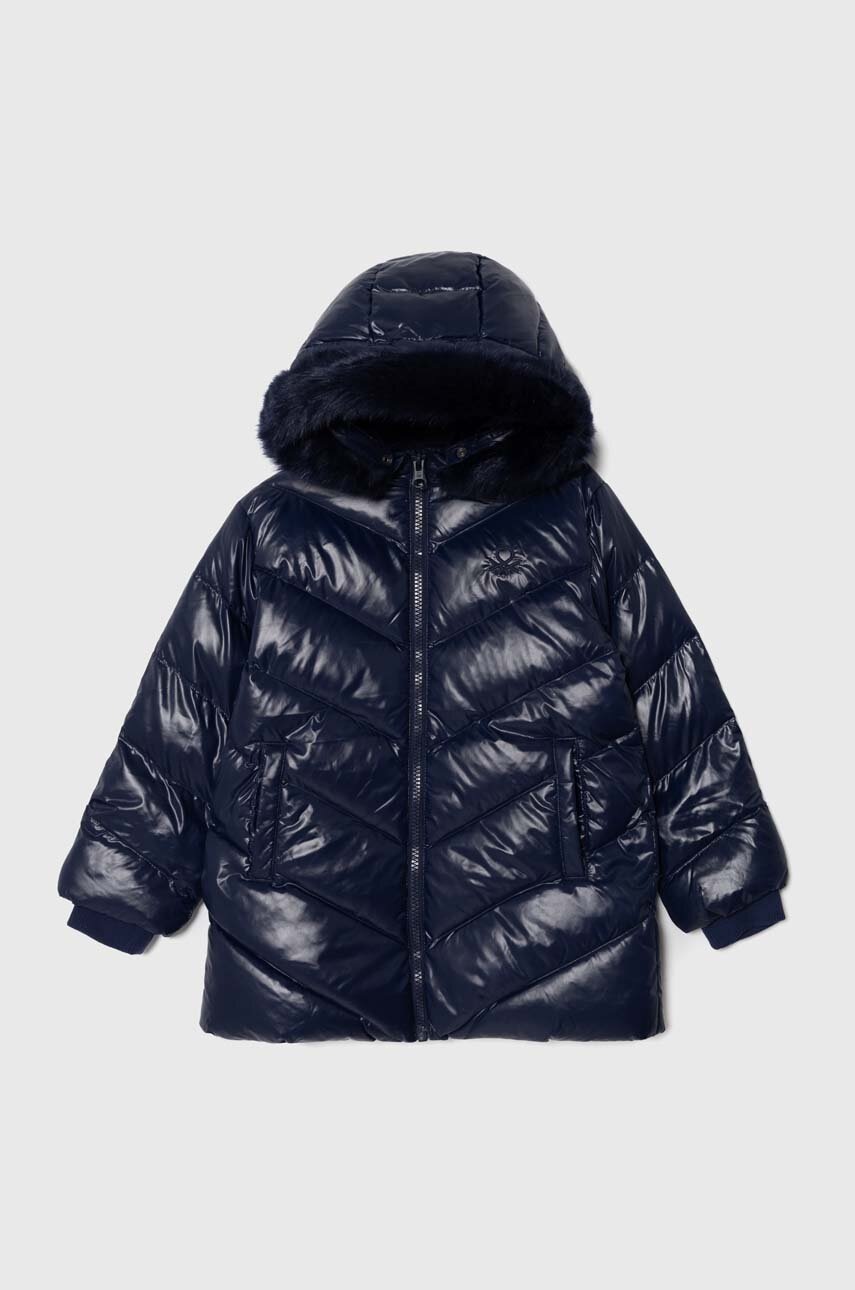 Детская пуховая куртка United Colors of Benetton цвет синий Детская пуховая куртка United Colors of Benetton цвет синий