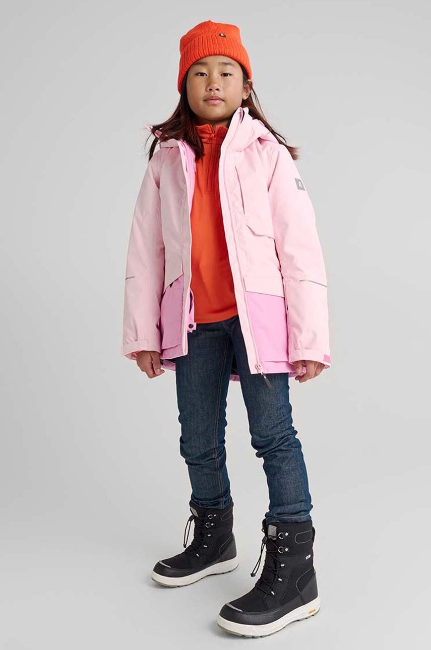 Levně Dětská lyžařská bunda Reima Hepola růžová barva