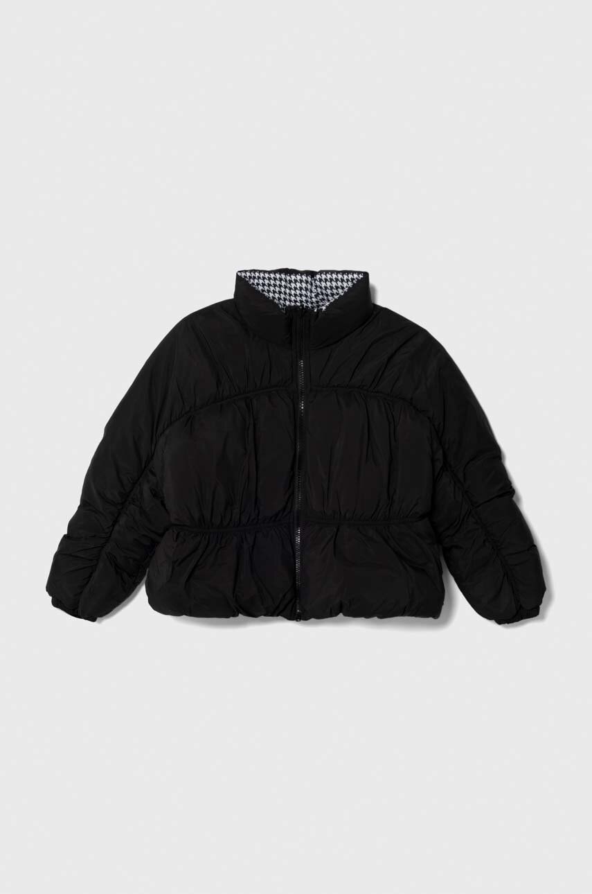 United Colors of Benetton geaca reversibila pentru copii culoarea negru
