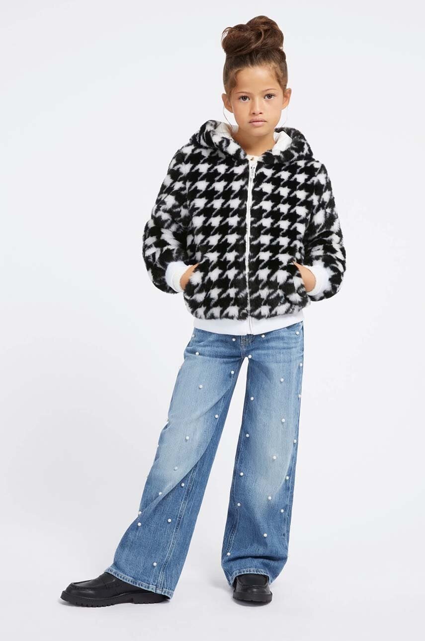 

Детско яке бомбър Guess в черно, Черен