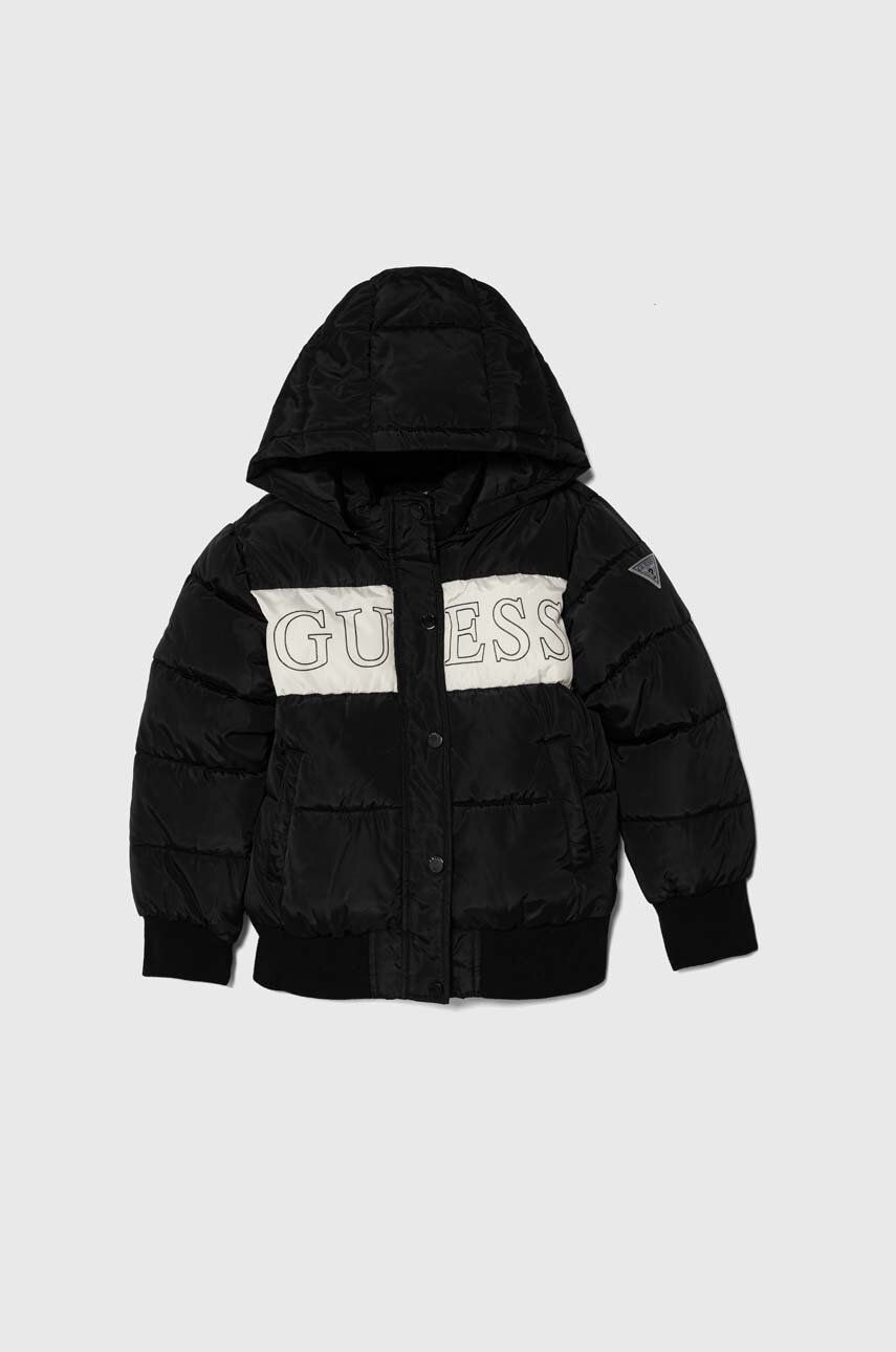 Дитяча куртка Guess колір чорний Дитяча куртка Guess колір чорний