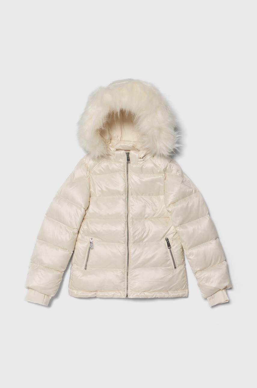 

Дитяча пухова куртка Guess колір бежевий