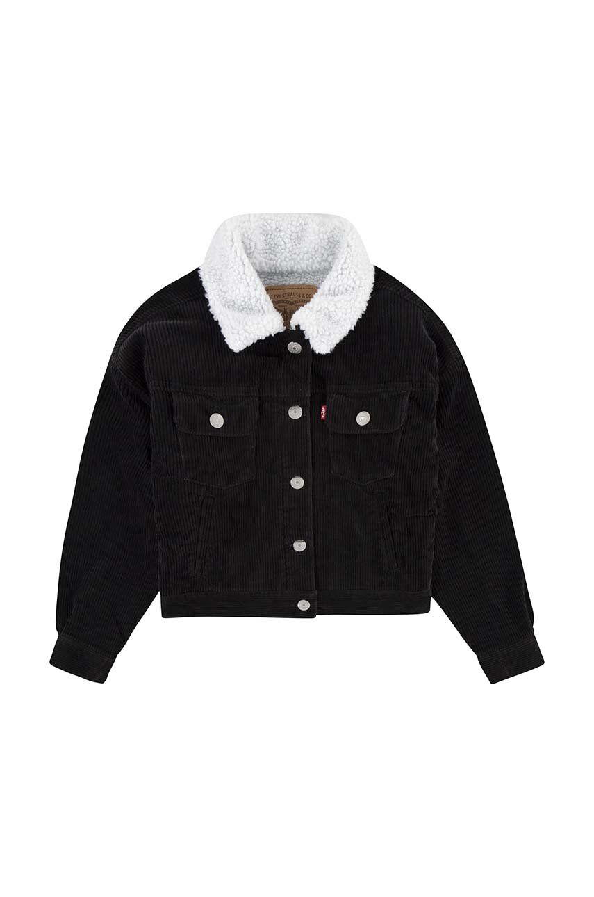 Dětská riflová bunda Levi′s černá barva - černá - 98 % Bavlna