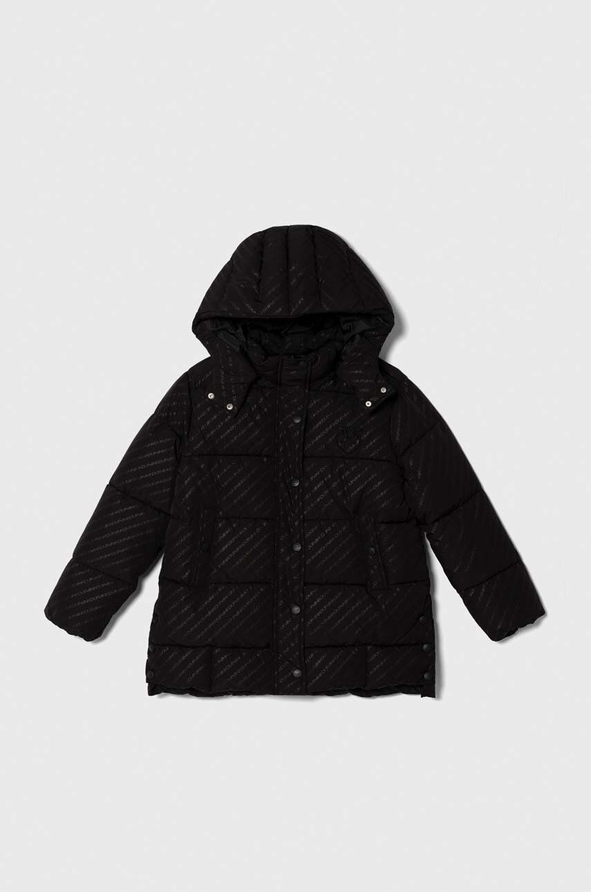 Dětská bunda Pinko Up černá barva - černá - 100 % Polyester