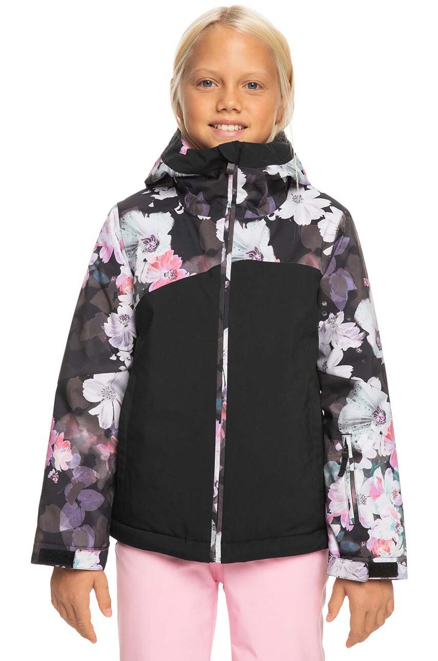 Detská lyžiarska bunda Roxy GREYWOOD GIRL J SNJT čierna farba