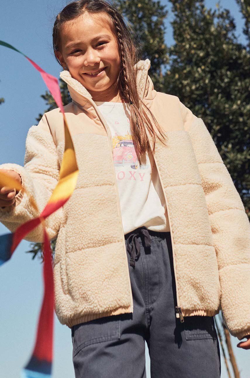Dětská bunda Roxy WHEN I RIDE JCKT béžová barva - béžová - 100 % Polyester
