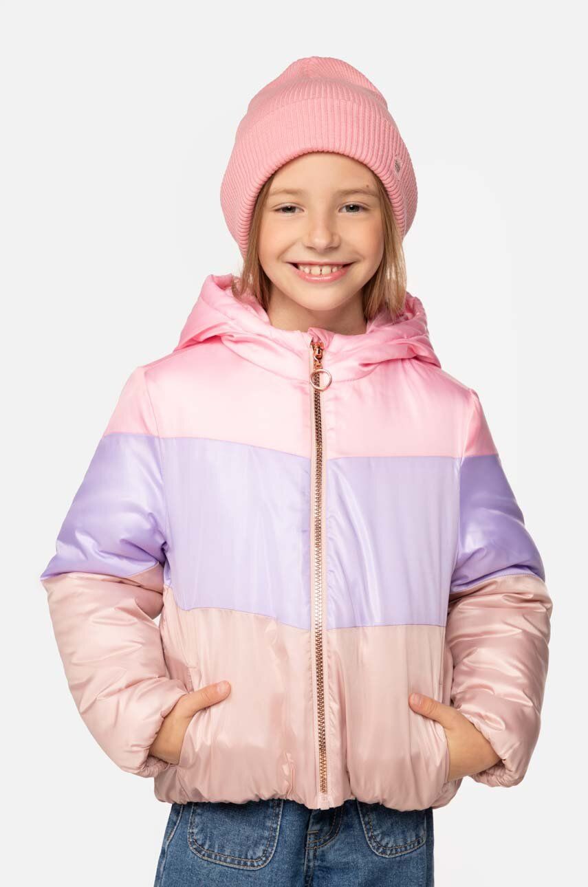 Dětská bunda Coccodrillo ZC3152704OGK OUTERWEAR GIRL KIDS růžová barva - růžová - 100 % Polyester