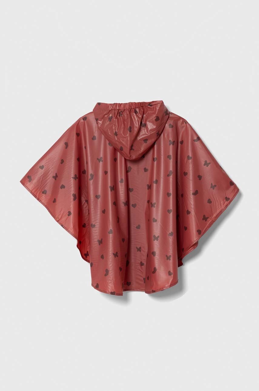 Детское противодождевое пончо zippy цвет красный
