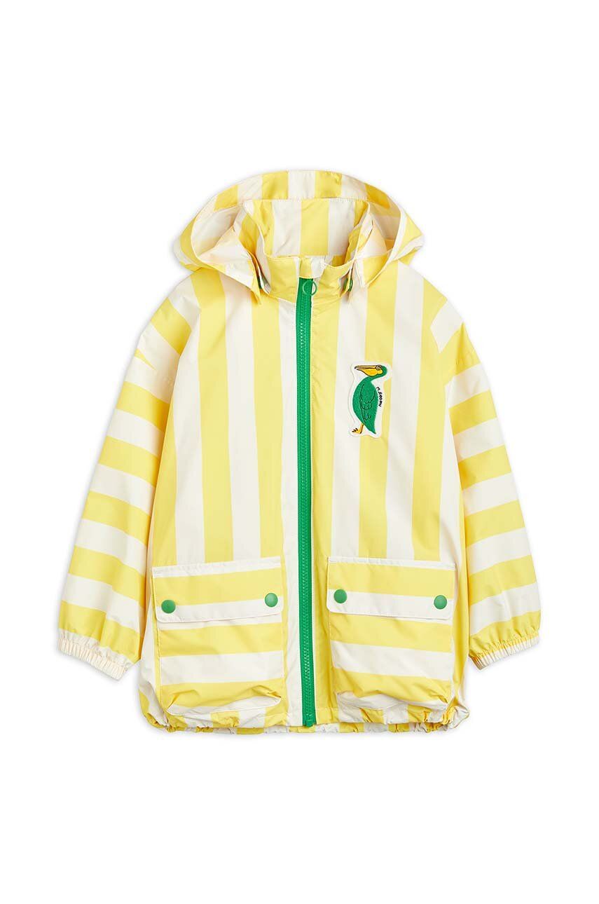 Dětská bunda Mini Rodini žlutá barva - žlutá -  100 % Recyklovaný polyester