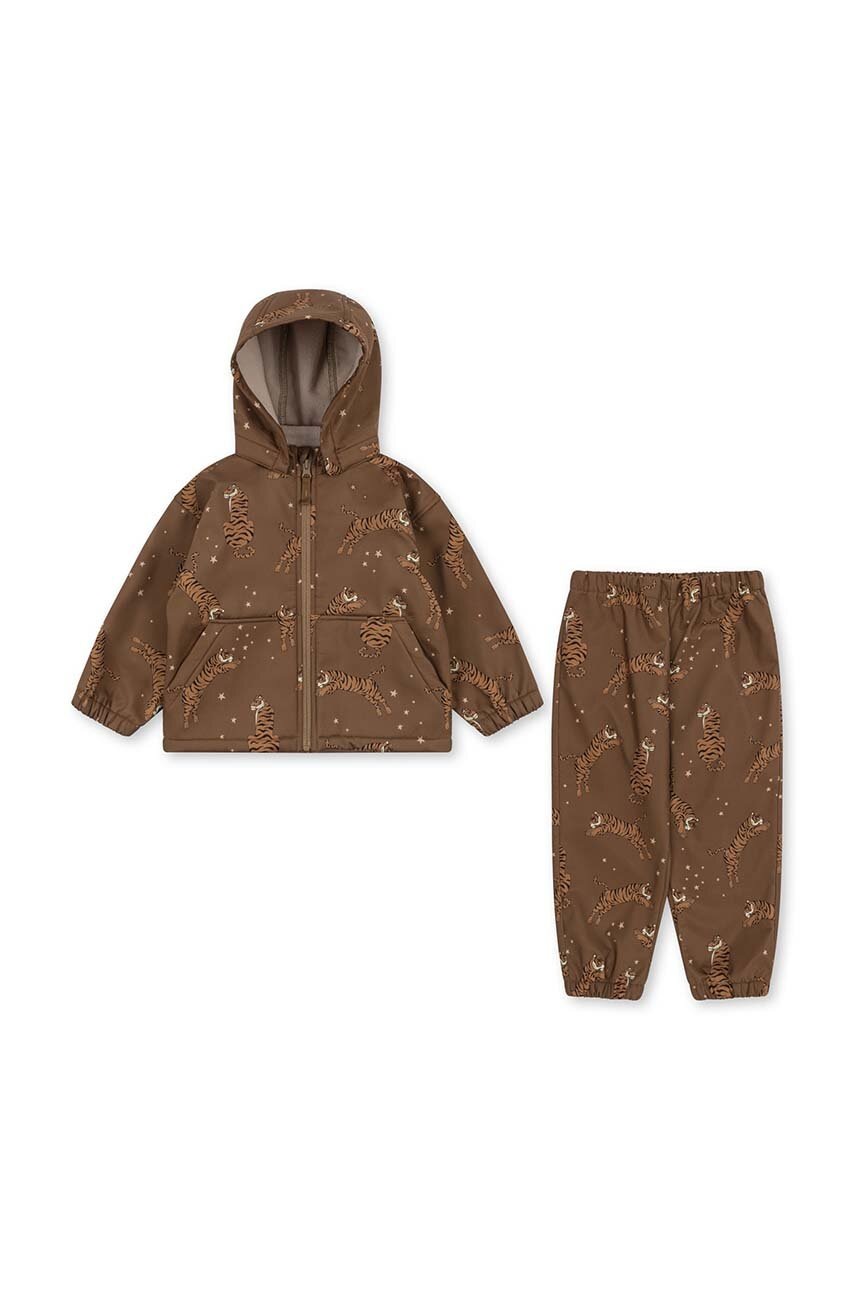 Детский противодождевой комплект Konges Sløjd цвет коричневый Детский противодождевой комплект Konges Sløjd цвет коричневый