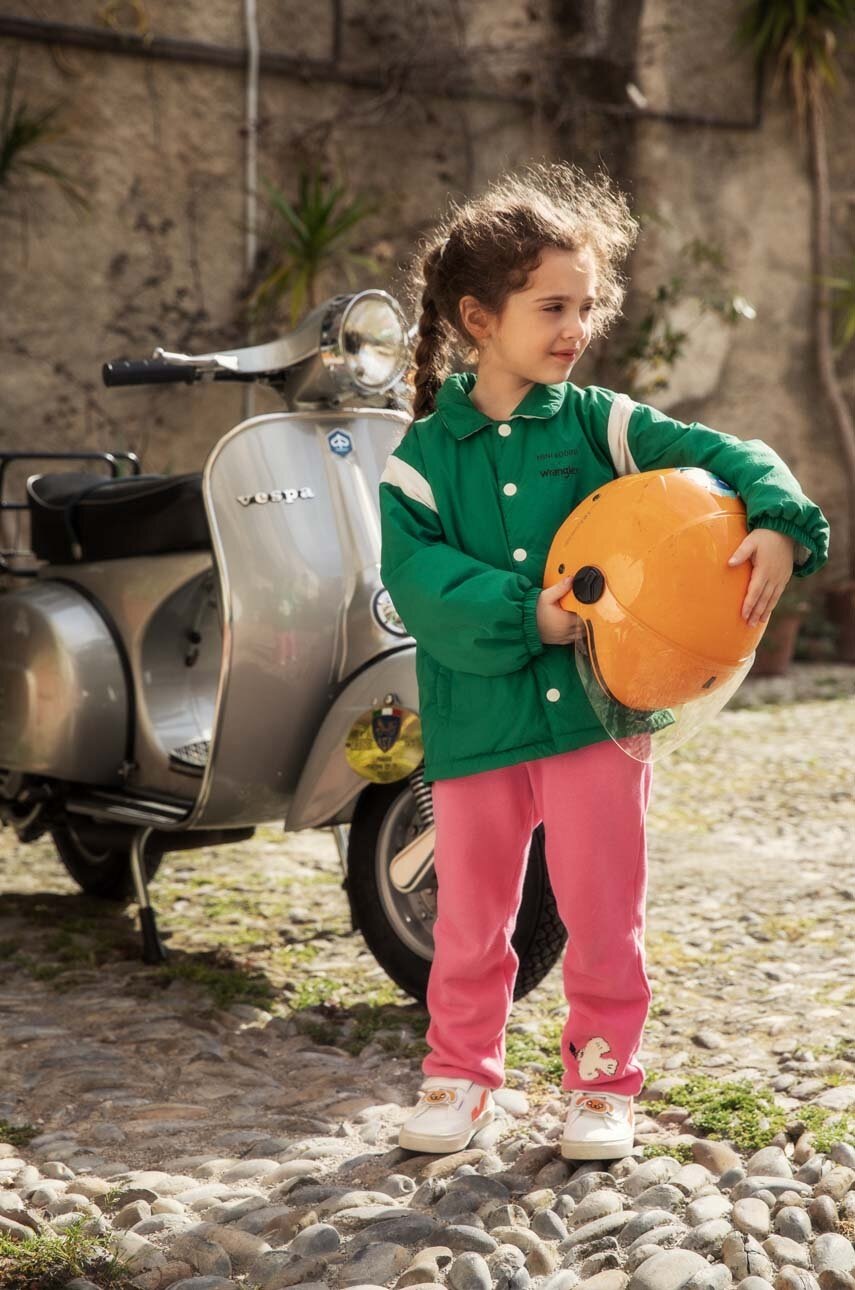 Dětská bunda Mini Rodini Mini Rodini x Wrangler zelená barva