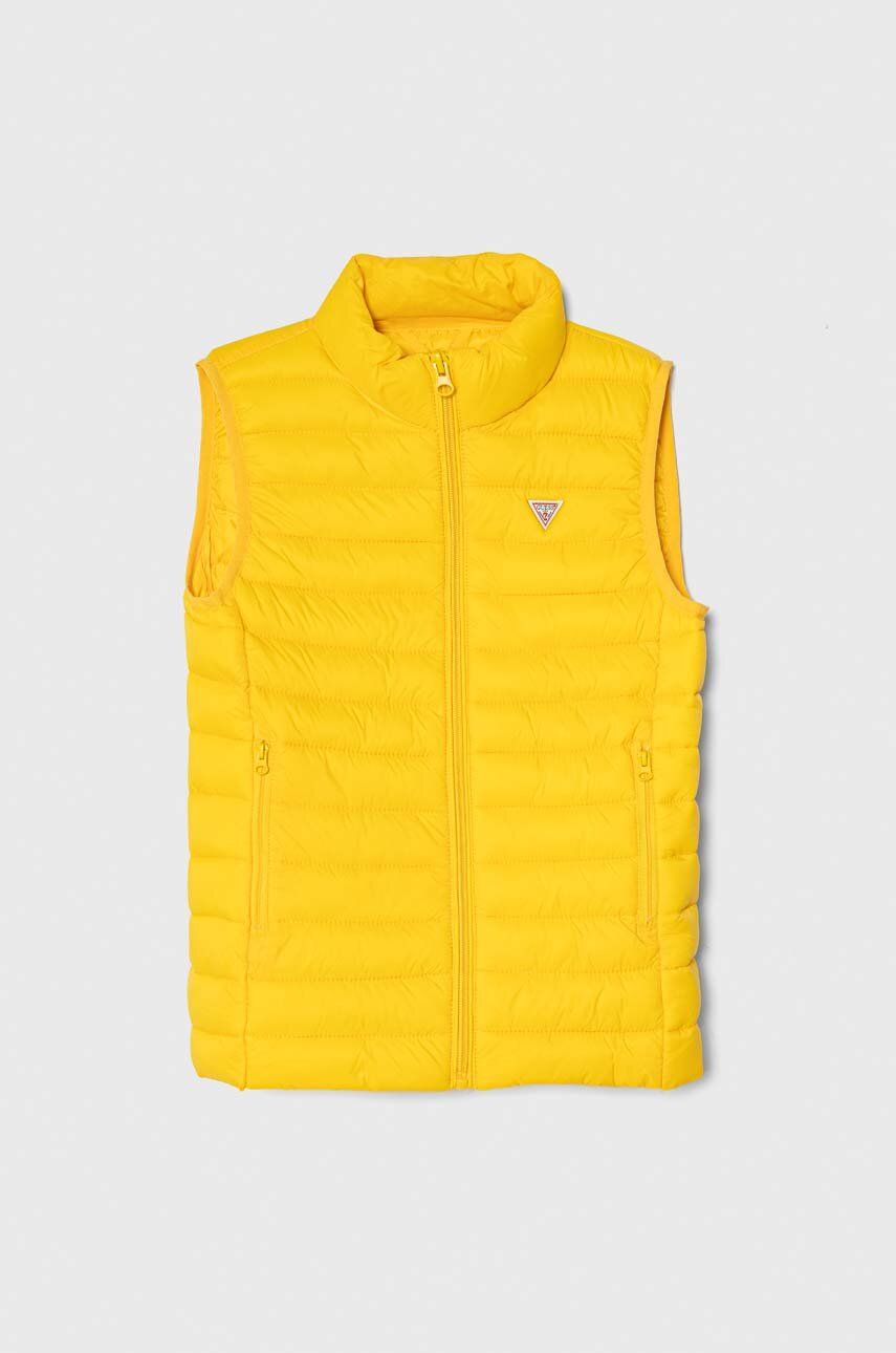 Dětská vesta Guess žlutá barva - žlutá -  Hlavní materiál: 100 % Polyamid Podšívka: 100 % 