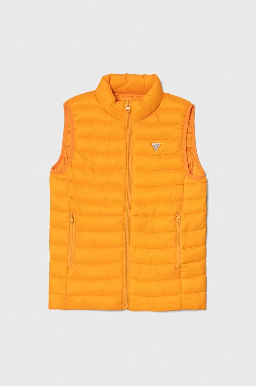 Dětská vesta Guess oranžová barva - oranžová -  Hlavní materiál: 100 % Polyamid Podšívka: 