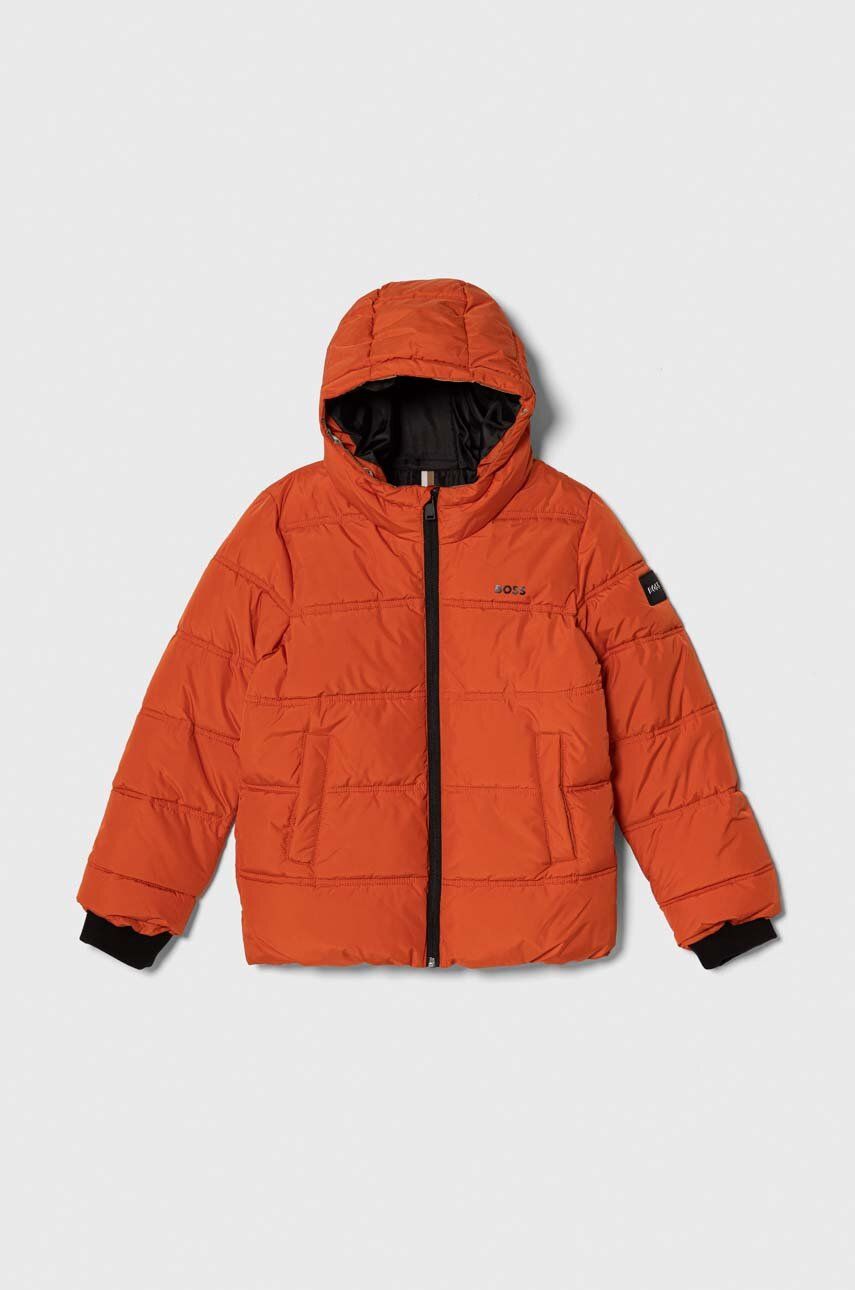 Dětská bunda BOSS oranžová barva - oranžová - Hlavní materiál: 100 % Polyester Podšívka: 100 % 
