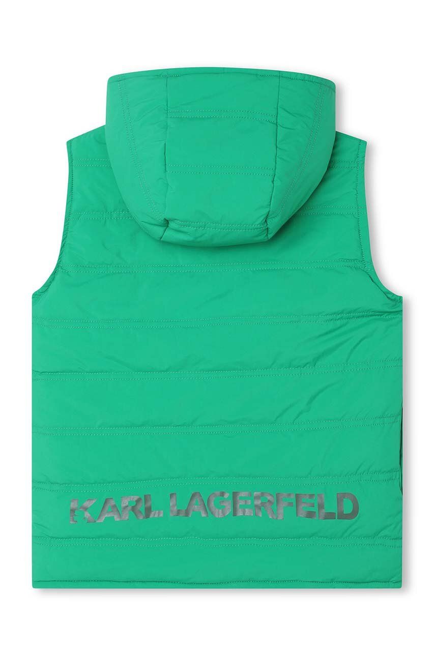 Karl Lagerfeld Vesta Cu Doua Fete Pentru Copii Culoarea Verde