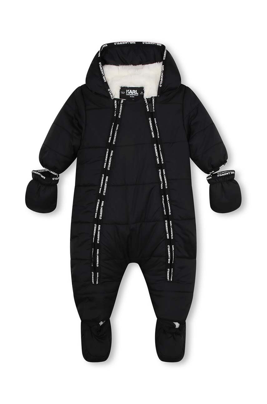 Dětská zimní kombinéza Karl Lagerfeld černá barva - černá - 100 % Polyamid Podšívka: 100 % Poly