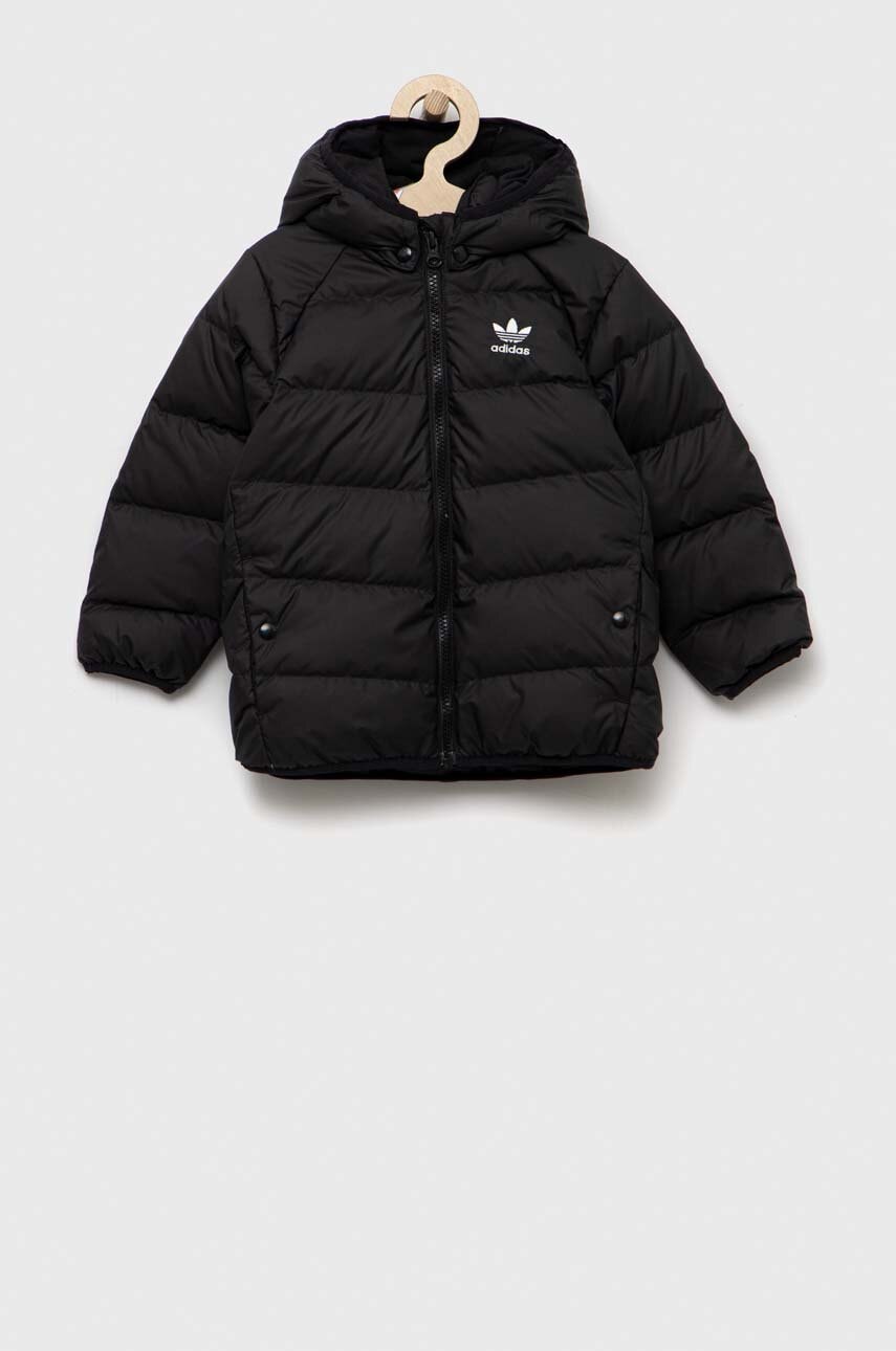 Levně Dětská péřová bunda adidas Originals DOWN JACKET černá barva