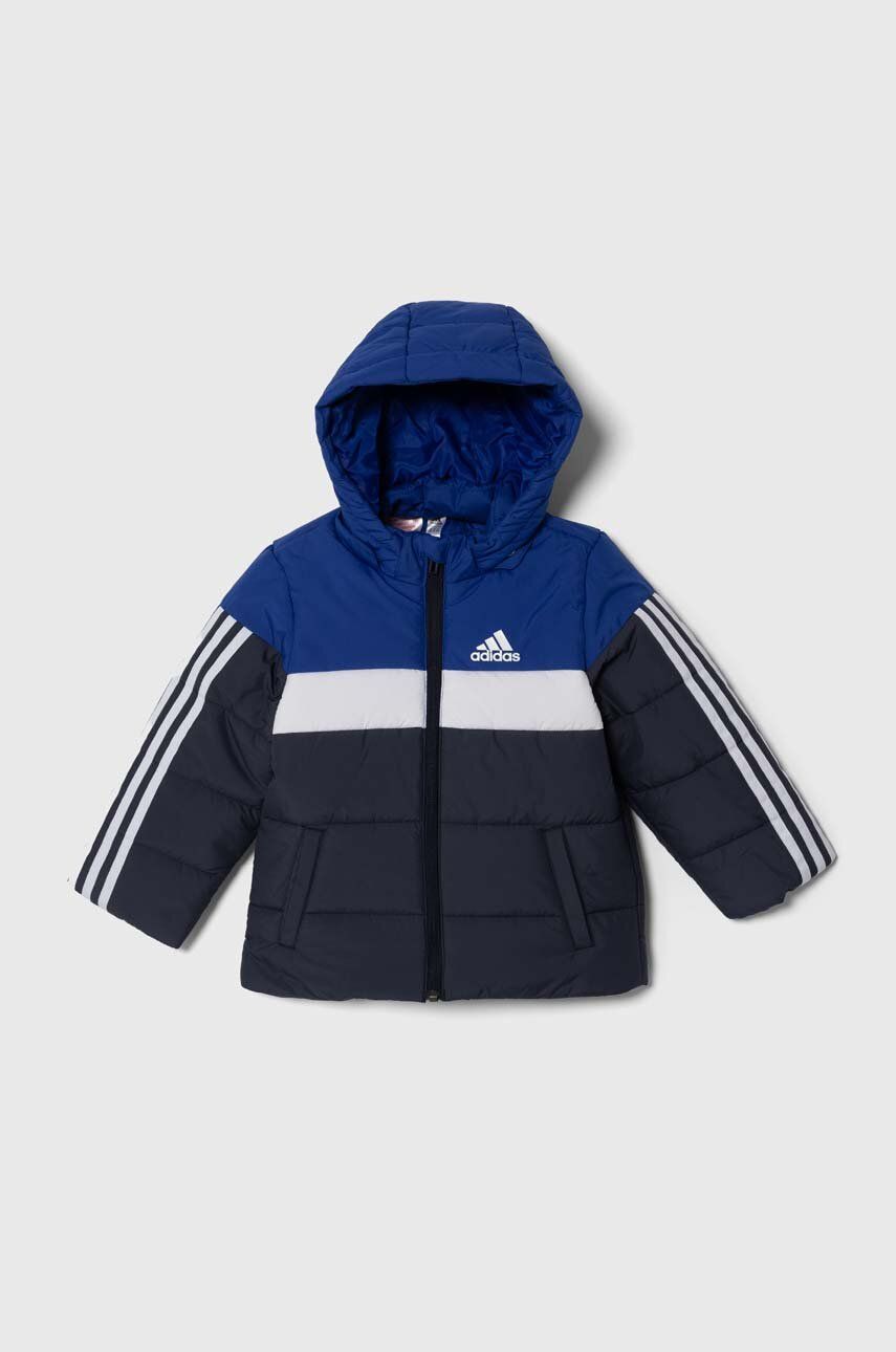 Dětská bunda adidas tmavomodrá barva