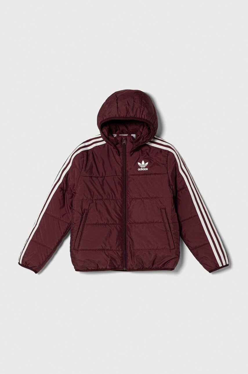 Levně Dětská bunda adidas Originals vínová barva