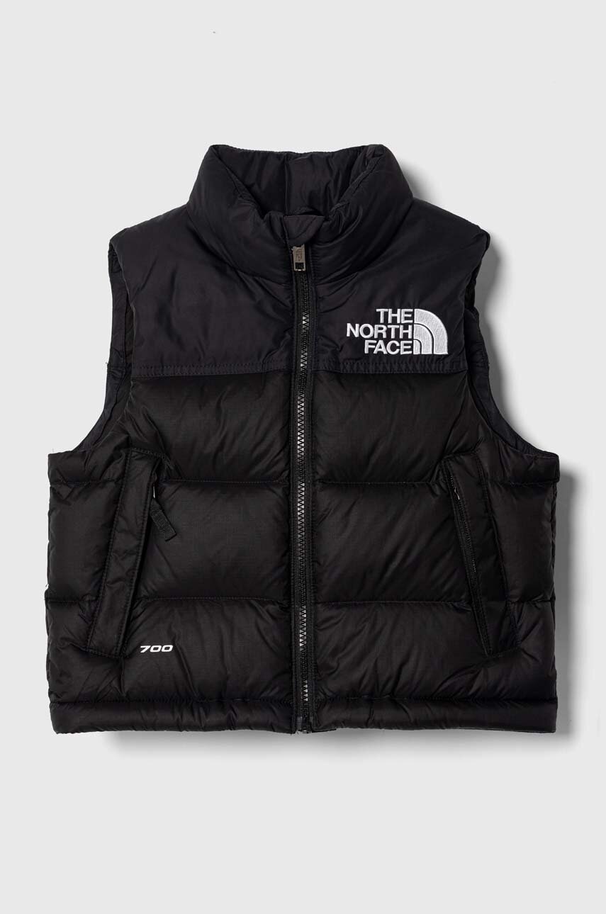 The North Face vesta de puf pentru copii 1996 RETRO NUPTSE VEST culoarea negru