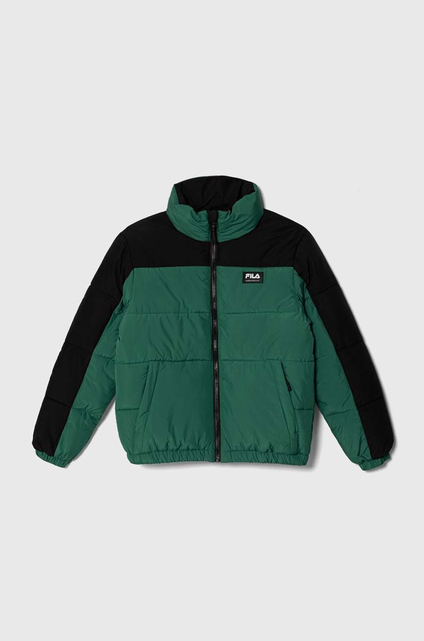 

Дитяча куртка Fila THALWENDEN blocked puff jacket колір зелений