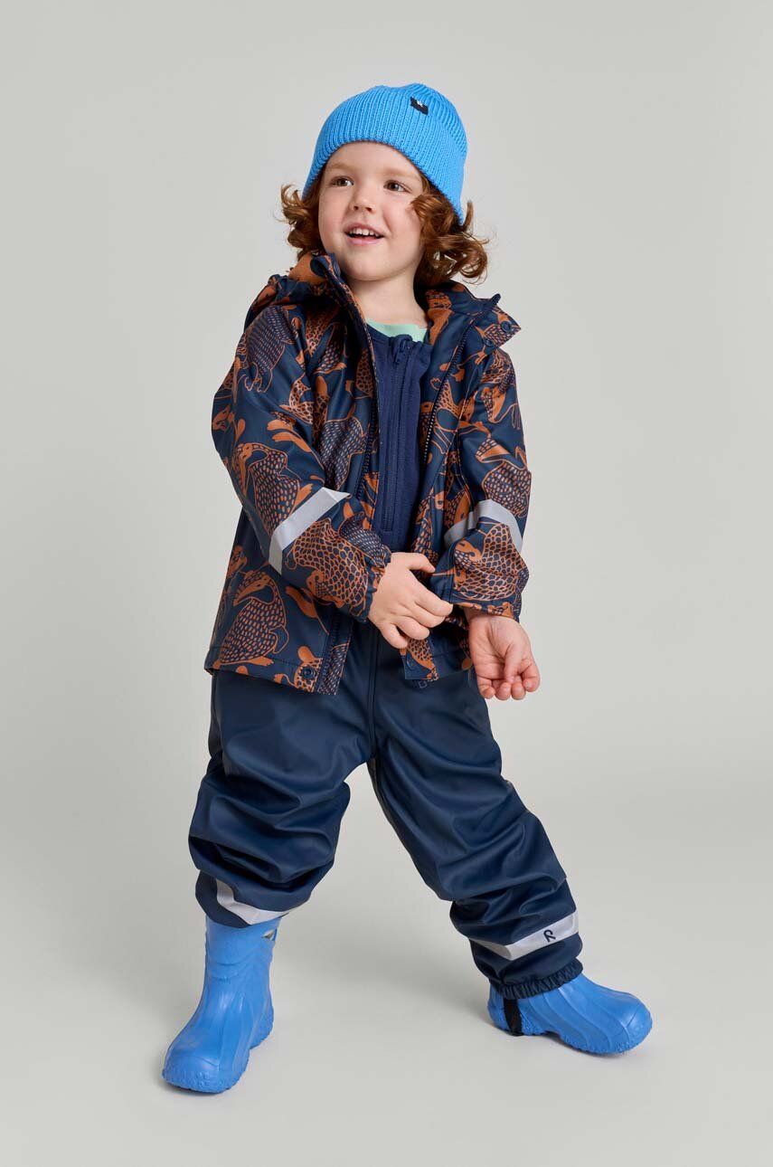 Dětská nepromokavá bunda Reima Koski tmavomodrá barva - námořnická modř -  Hlavní materiál: 100