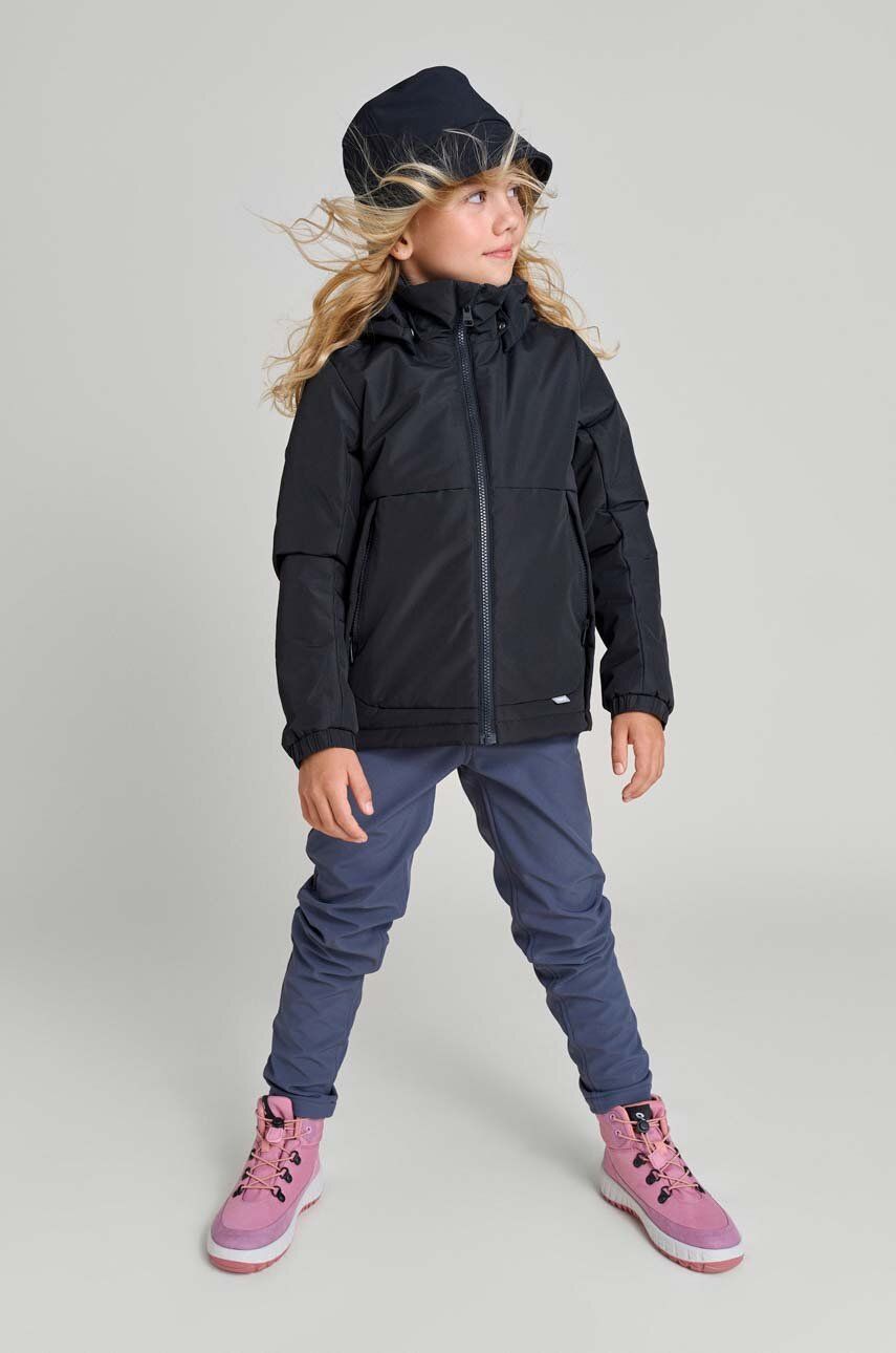 Dětská bunda Reima Falkki černá barva - černá -  Hlavní materiál: 100 % Recyklovaný polyester