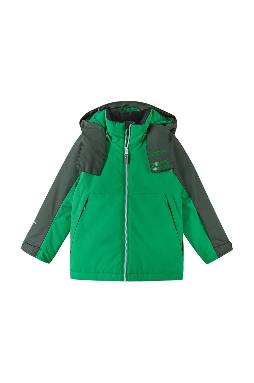 Dětská zimní bunda Reima Autti zelená barva - zelená - Hlavní materiál: 52 % Recyklovaný polyester