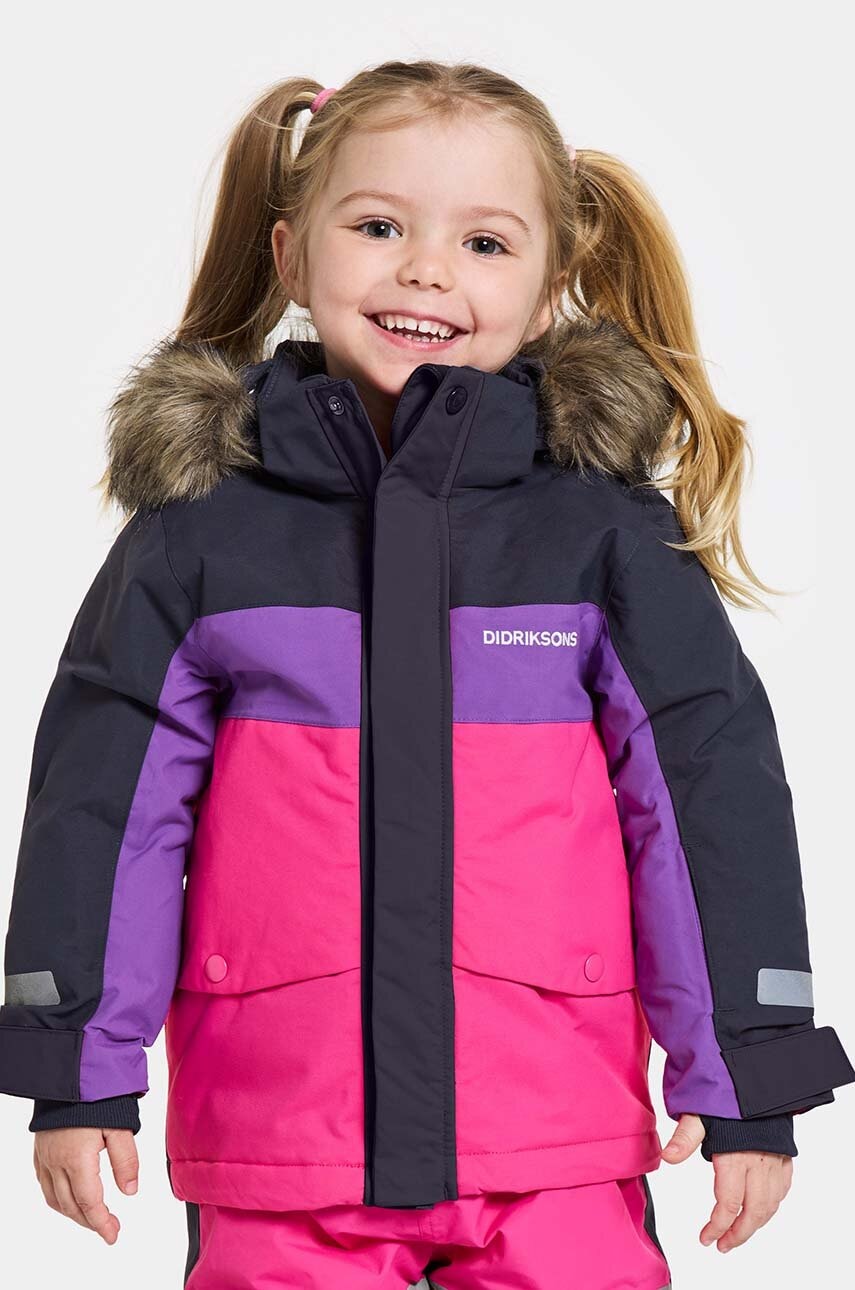 Levně Dětská zimní bunda Didriksons BJÄRVEN KIDS PARKA růžová barva