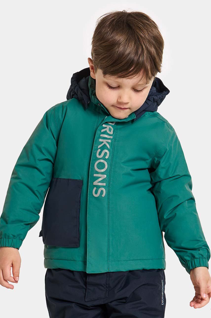 Levně Dětská zimní bunda Didriksons RIO KIDS JKT zelená barva