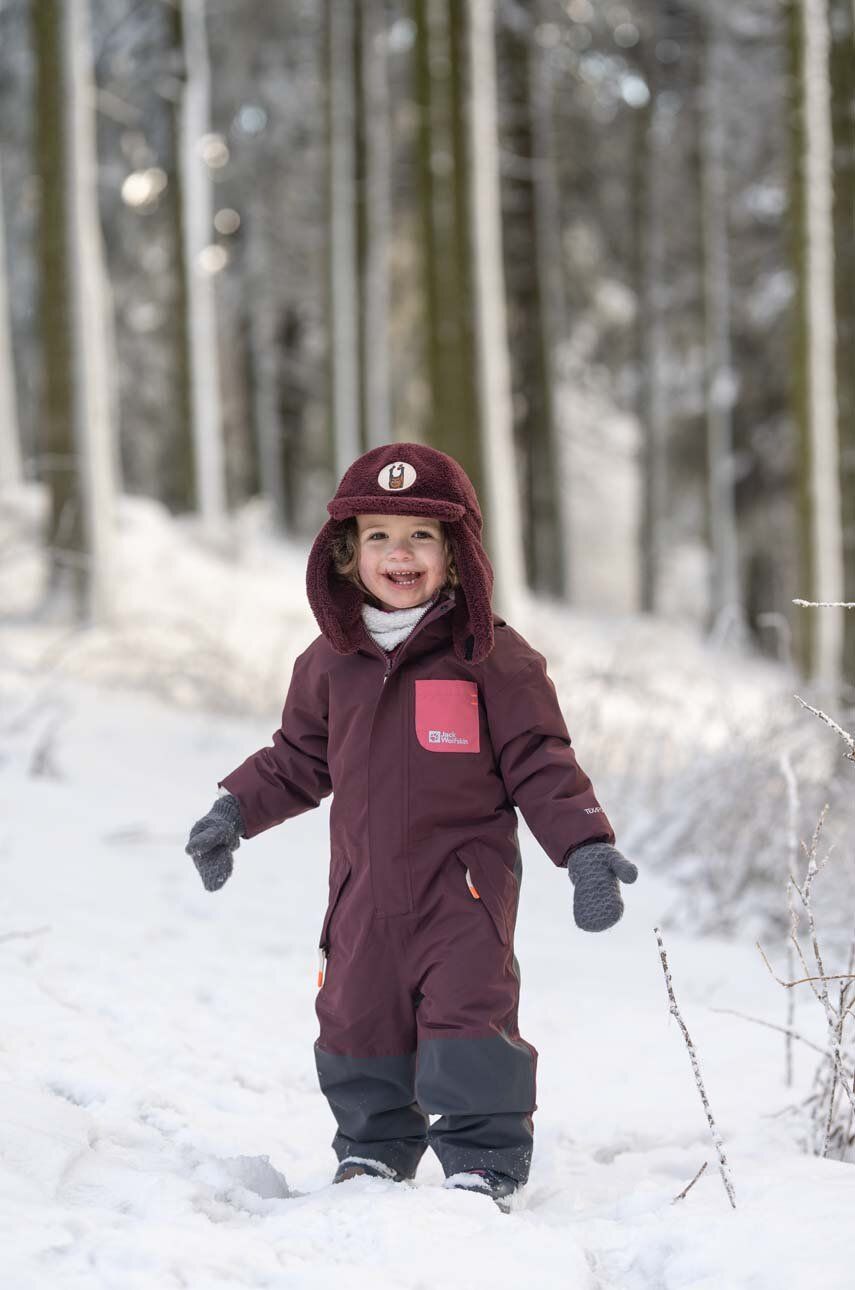 E-shop Dětský overal Jack Wolfskin GLEEL 2L INS vínová barva