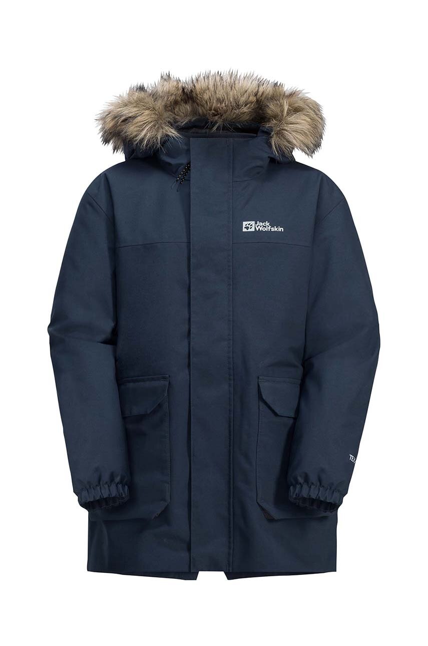 Jack Wolfskin parka pentru copii COS BEAR 3IN1 culoarea negru