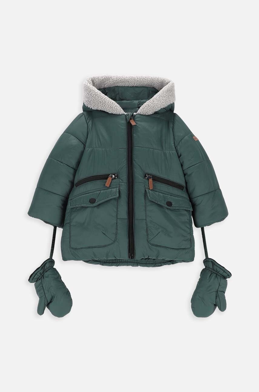 Levně Dětská bunda Coccodrillo ZC3152104OBN OUTERWEAR BOY NEWBORN zelená barva