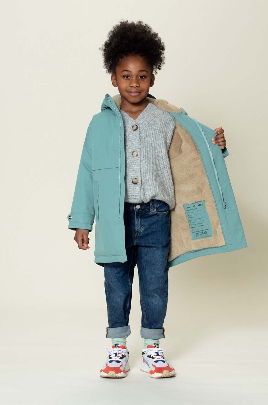 Dětská nepromokavá bunda Gosoaky DESERT FOX tyrkysová barva - tyrkysová - 50 % Polyester