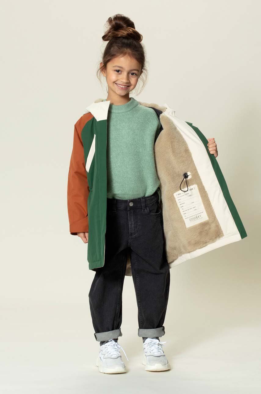 Dětská nepromokavá bunda Gosoaky zelená barva - zelená - 50 % Polyester