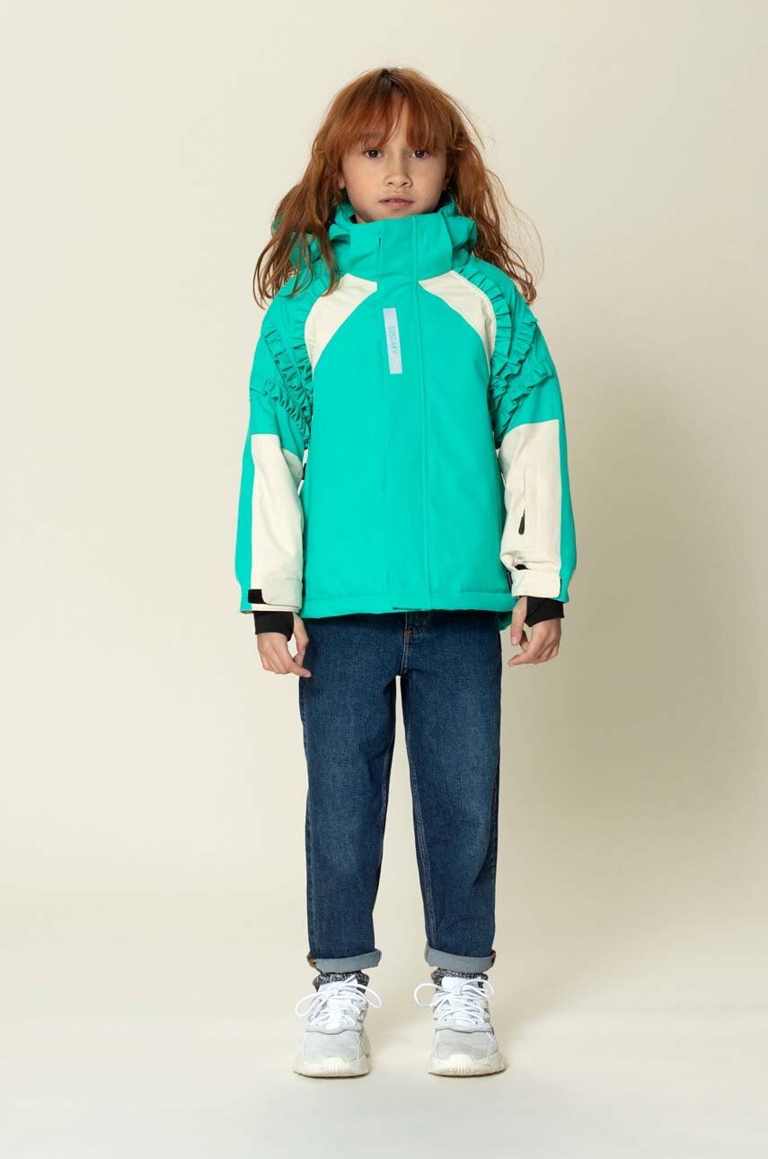 Dětská lyžařská bunda Gosoaky FAMOUS DOG tyrkysová barva