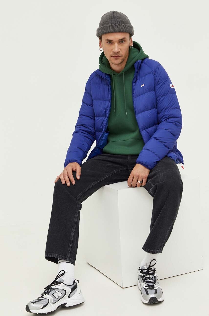 

Пуховая куртка Tommy Jeans мужская цвет синий зимняя