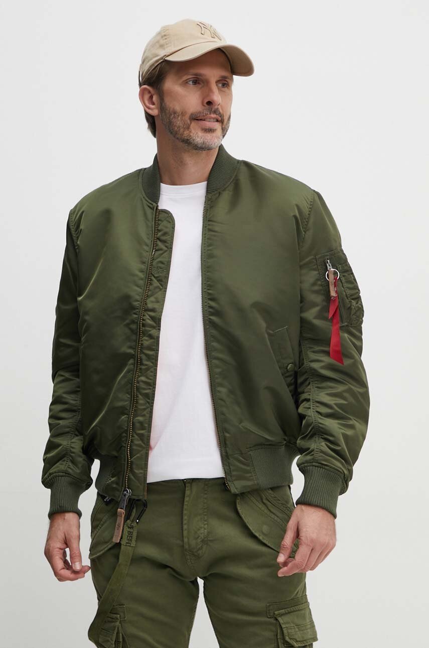 Alpha Industries geaca bomber MA-1 VF 59 barbati, culoarea verde, de tranzitie