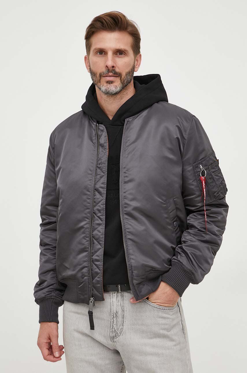 Alpha Industries geaca bomber MA-1 VF 59 barbati, culoarea gri, de tranzitie