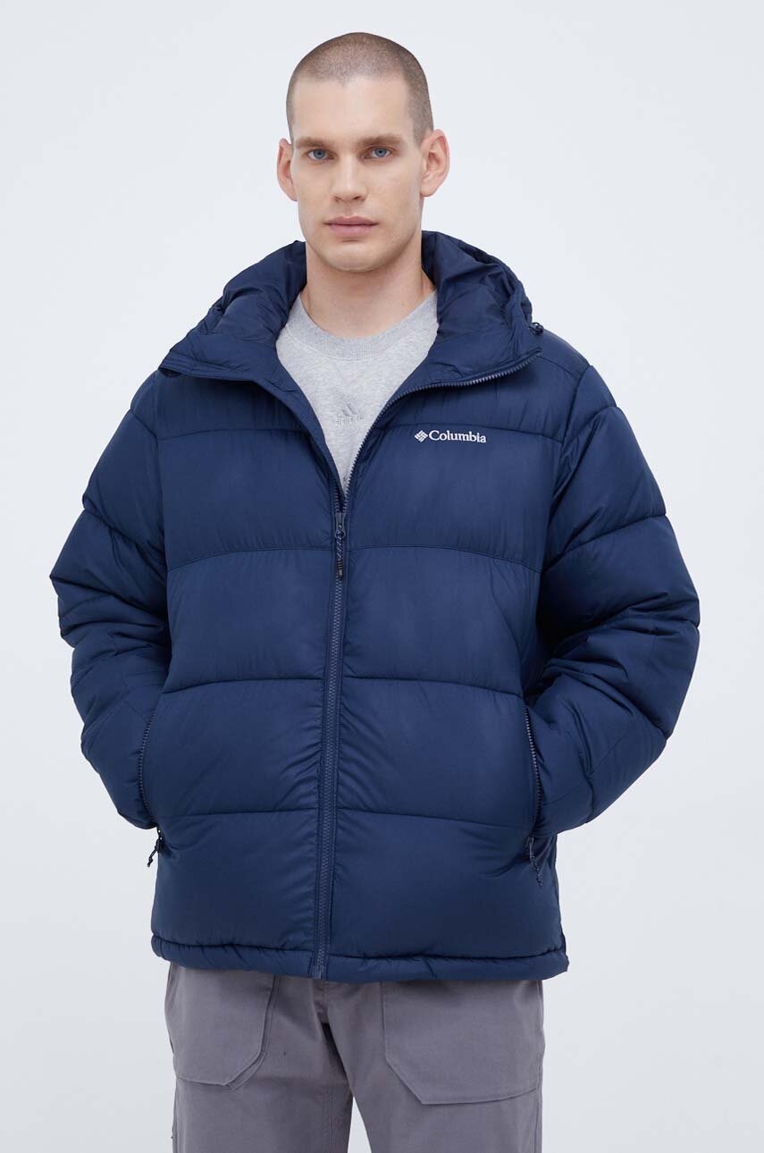 Columbia geacă M Pike Lake II Hooded Jacket bărbați, culoarea bleumarin, de iarnă 2050931