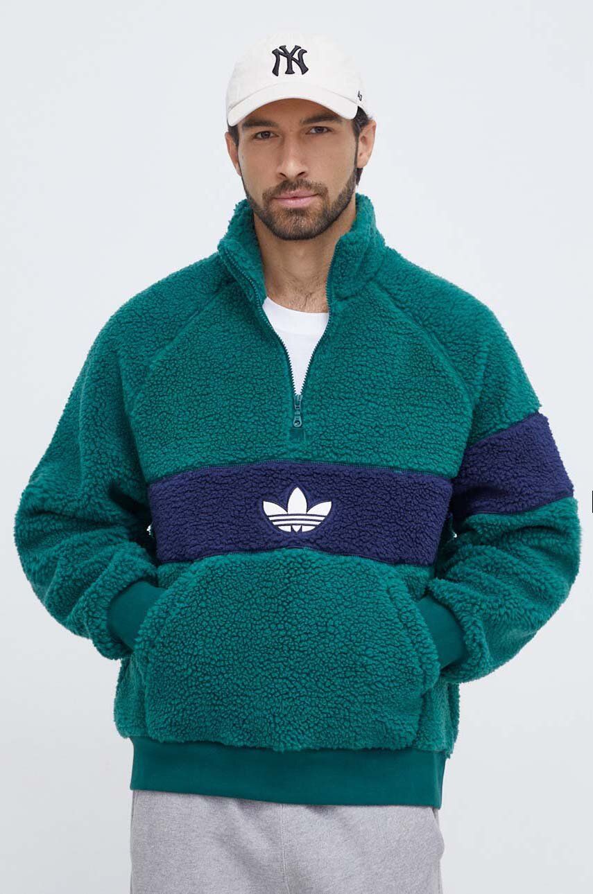 adidas Originals bluza barbati, culoarea verde, modelator