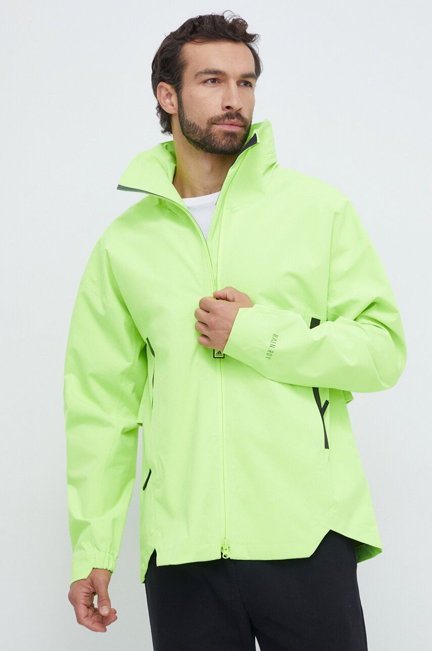 Bunda adidas pánská, zelená barva, přechodná - zelená - Hlavní materiál: 100 % Recyklovaný polyester
