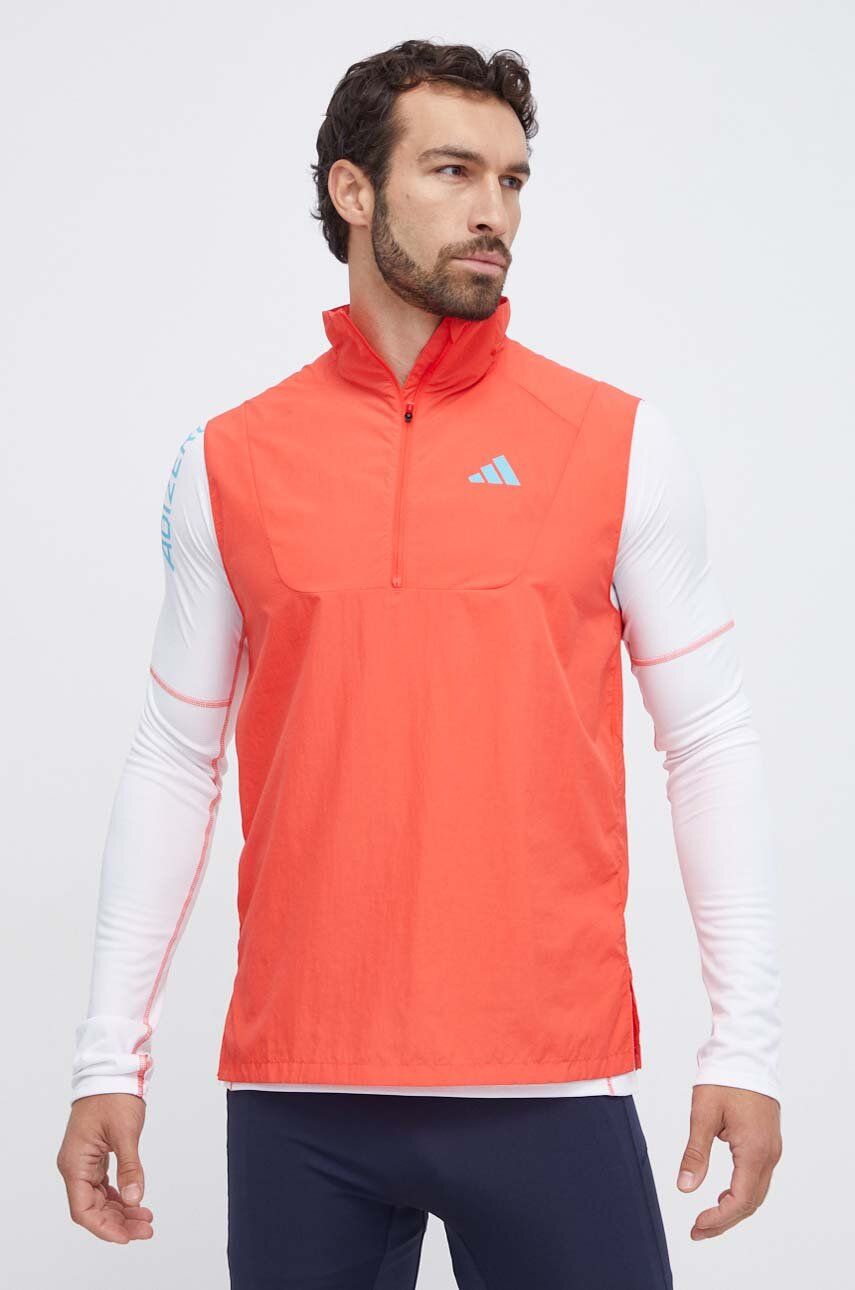 Levně Sportovní vesta adidas Performance Adizero červená barva