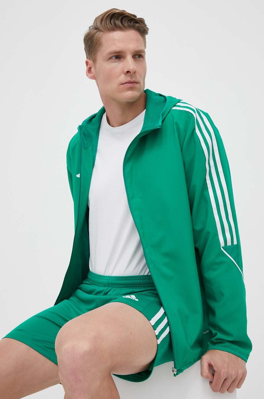 Tréninková bunda adidas Performance Tiro 23 zelená barva, přechodná - zelená -  Hlavní materiál