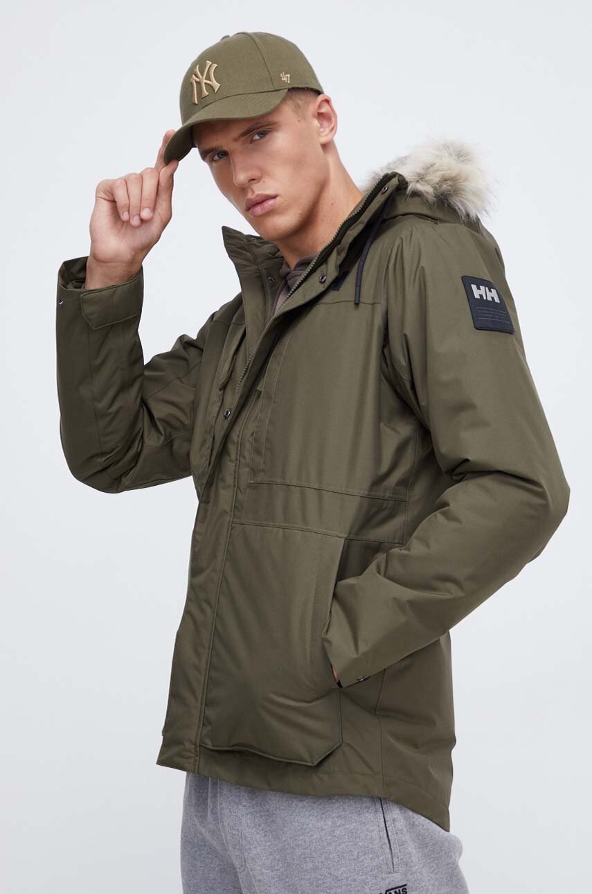 Helly Hansen geacă COASTAL 3.0 PARKA bărbați, culoarea verde, de iarnă 53995