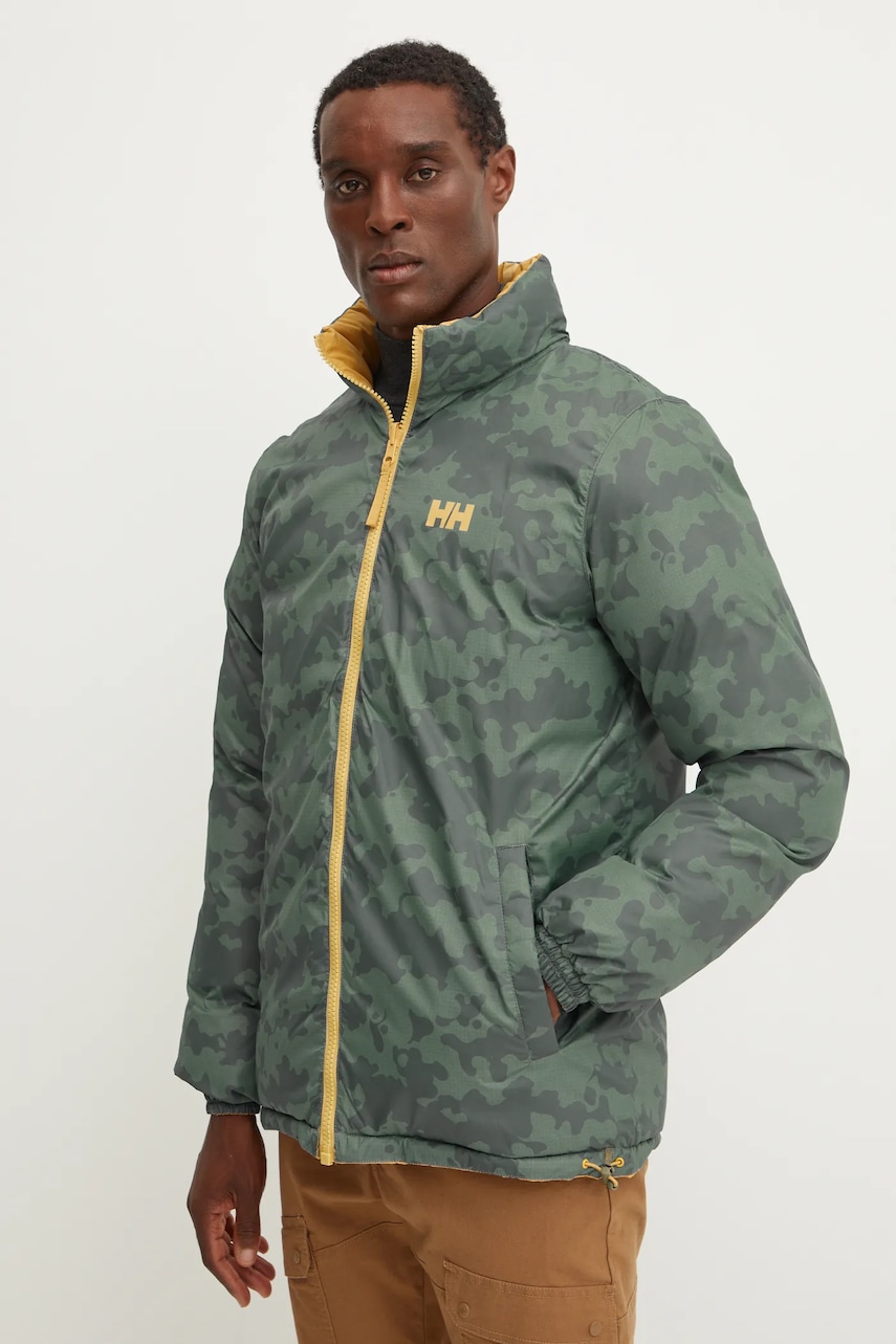 Helly Hansen geaca cu doua fete barbati, culoarea galben, de iarna