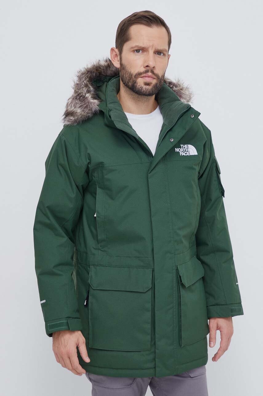 

Пуховая куртка The North Face мужская цвет зелёный зимняя