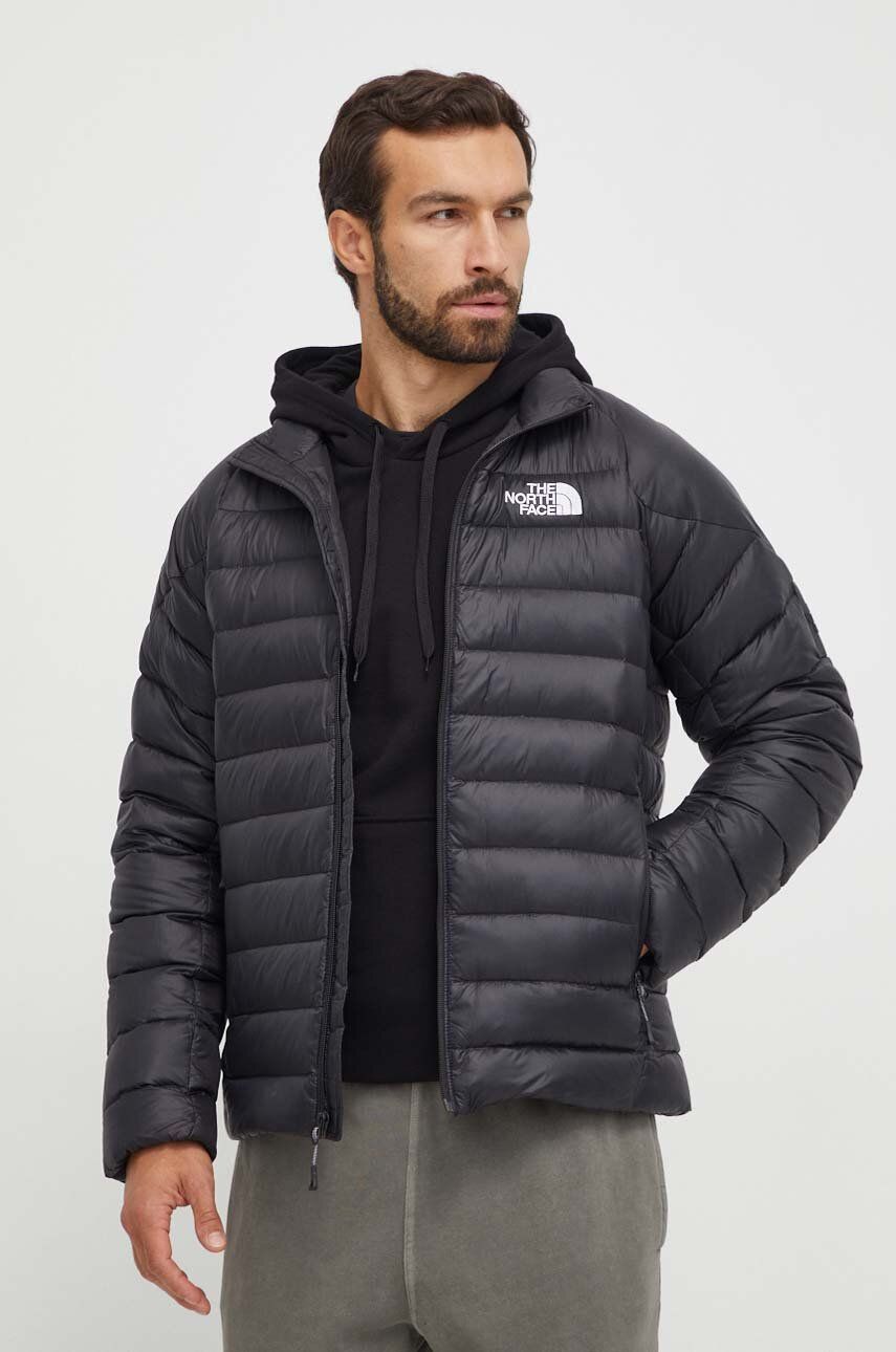 Péřová bunda The North Face pánská, černá barva, přechodná - černá - Hlavní materiál: 100 % Nylon